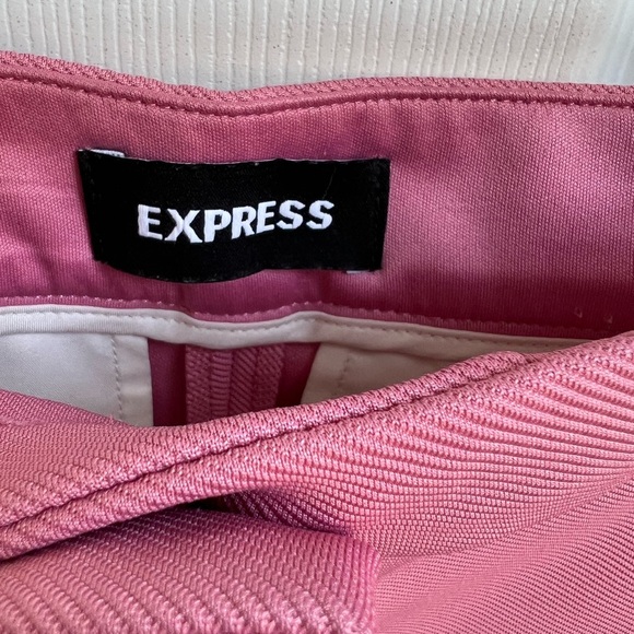 Express Women’s Pink Reto Style Cropped Capri Dress Pant Trousers - Picture 5 of 6